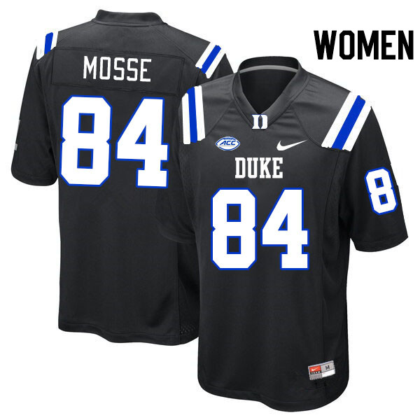 Women #84 Akiva Mosse Duke Blue Devils College Football Jerseys Stitched-Black